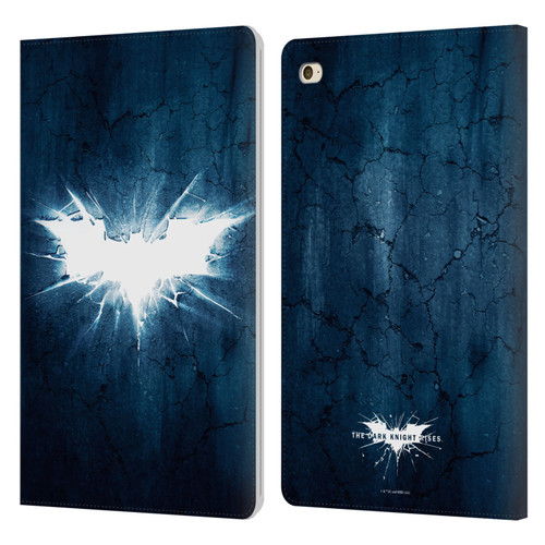 The Dark Knight Rises Logo Grunge Leather Book Wallet Case Cover For Apple iPad mini 4