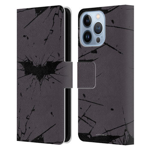 The Dark Knight Rises Logo Black Leather Book Wallet Case Cover For Apple iPhone 13 Pro