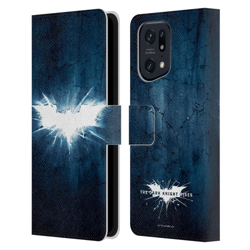 The Dark Knight Rises Logo Grunge Leather Book Wallet Case Cover For OPPO Find X5 Pro
