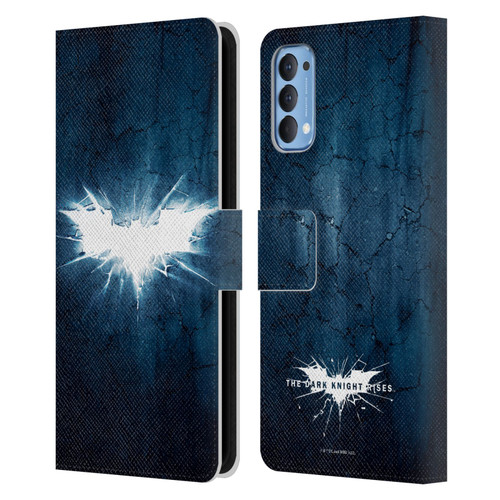 The Dark Knight Rises Logo Grunge Leather Book Wallet Case Cover For OPPO Reno 4 5G