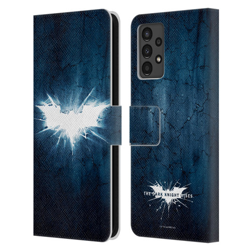 The Dark Knight Rises Logo Grunge Leather Book Wallet Case Cover For Samsung Galaxy A13 (2022)