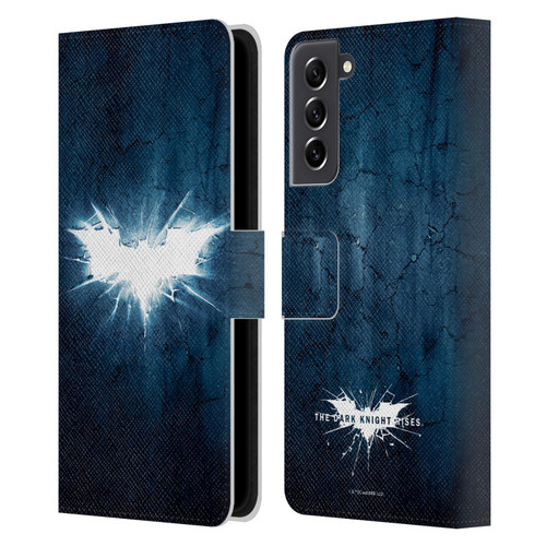 The Dark Knight Rises Logo Grunge Leather Book Wallet Case Cover For Samsung Galaxy S21 FE 5G