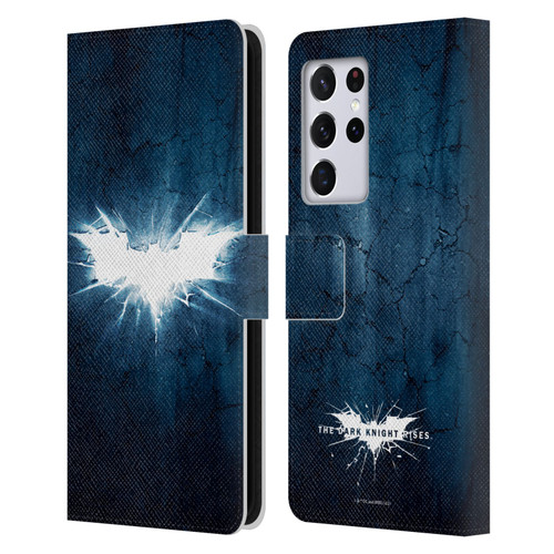 The Dark Knight Rises Logo Grunge Leather Book Wallet Case Cover For Samsung Galaxy S21 Ultra 5G