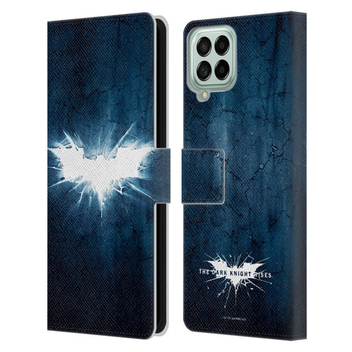 The Dark Knight Rises Logo Grunge Leather Book Wallet Case Cover For Samsung Galaxy M53 (2022)