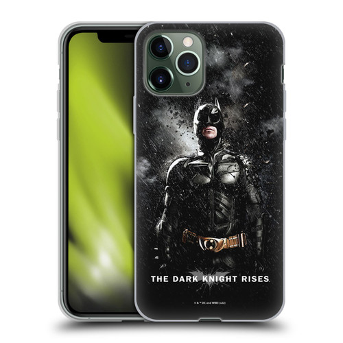 The Dark Knight Rises Key Art Batman Rain Poster Soft Gel Case for Apple iPhone 11 Pro