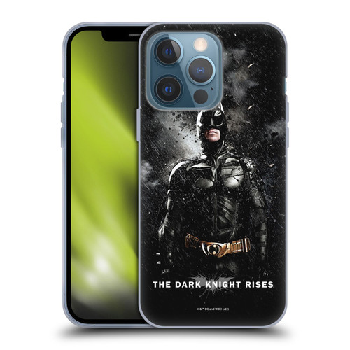 The Dark Knight Rises Key Art Batman Rain Poster Soft Gel Case for Apple iPhone 13 Pro