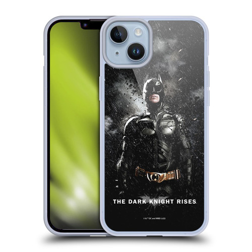 The Dark Knight Rises Key Art Batman Rain Poster Soft Gel Case for Apple iPhone 14 Plus