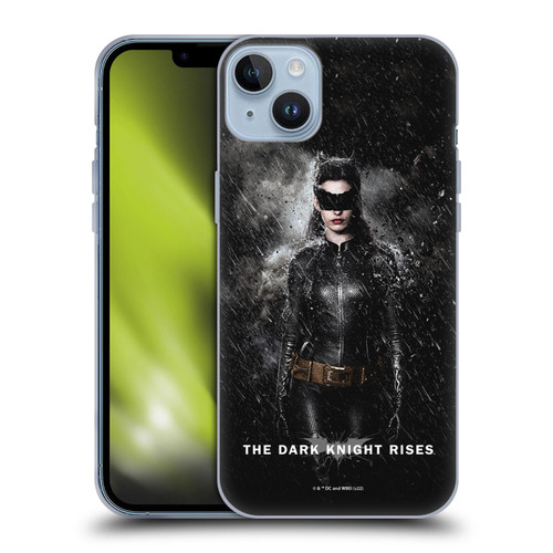 The Dark Knight Rises Key Art Catwoman Rain Poster Soft Gel Case for Apple iPhone 14 Plus