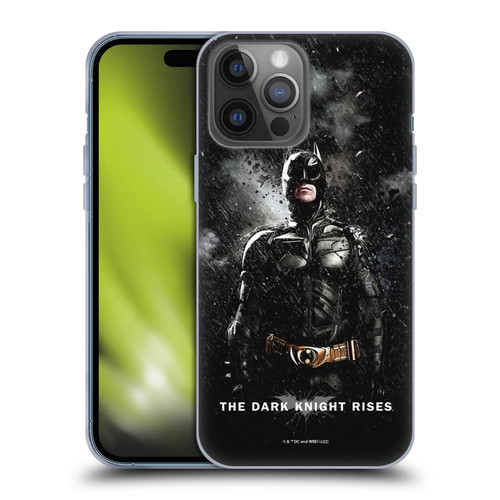 The Dark Knight Rises Key Art Batman Rain Poster Soft Gel Case for Apple iPhone 14 Pro Max
