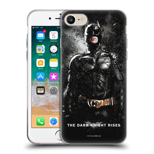 The Dark Knight Rises Key Art Batman Rain Poster Soft Gel Case for Apple iPhone 7 / 8 / SE 2020 & 2022
