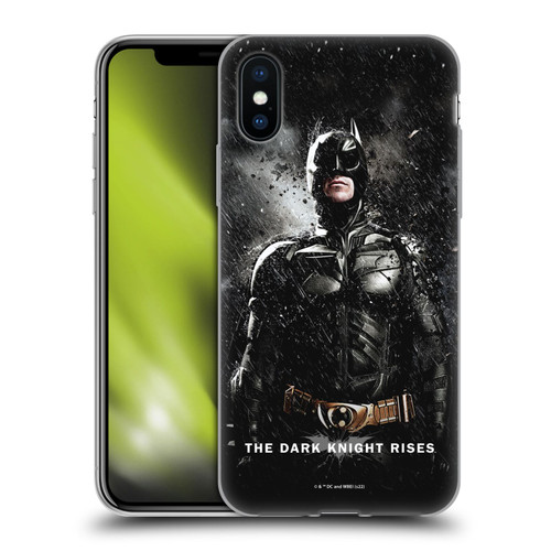 The Dark Knight Rises Key Art Batman Rain Poster Soft Gel Case for Apple iPhone X / iPhone XS
