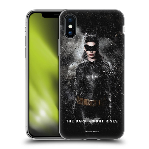 The Dark Knight Rises Key Art Catwoman Rain Poster Soft Gel Case for Apple iPhone X / iPhone XS