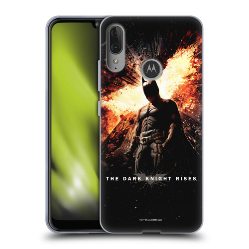 The Dark Knight Rises Key Art Batman Poster Soft Gel Case for Motorola Moto E6 Plus