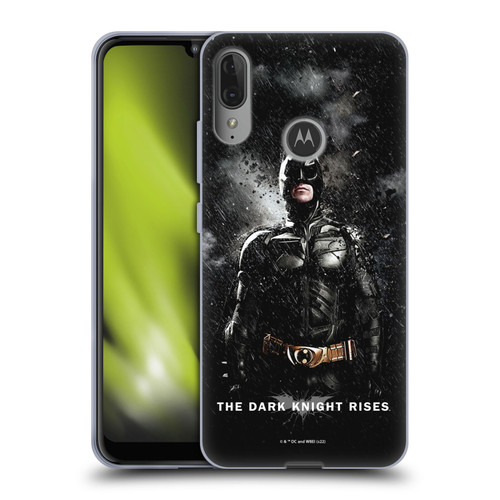 The Dark Knight Rises Key Art Batman Rain Poster Soft Gel Case for Motorola Moto E6 Plus
