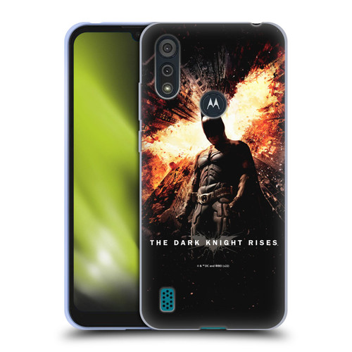 The Dark Knight Rises Key Art Batman Poster Soft Gel Case for Motorola Moto E6s (2020)