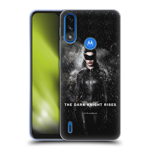 The Dark Knight Rises Key Art Catwoman Rain Poster Soft Gel Case for Motorola Moto E7 Power / Moto E7i Power