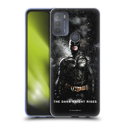 The Dark Knight Rises Key Art Batman Rain Poster Soft Gel Case for Motorola Moto G50