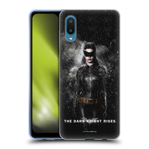 The Dark Knight Rises Key Art Catwoman Rain Poster Soft Gel Case for Samsung Galaxy A02/M02 (2021)