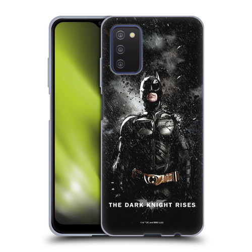 The Dark Knight Rises Key Art Batman Rain Poster Soft Gel Case for Samsung Galaxy A03s (2021)
