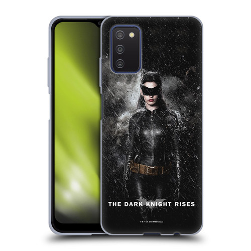 The Dark Knight Rises Key Art Catwoman Rain Poster Soft Gel Case for Samsung Galaxy A03s (2021)