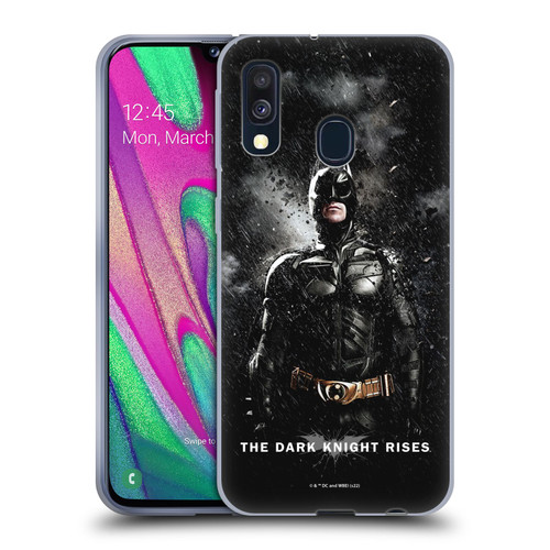 The Dark Knight Rises Key Art Batman Rain Poster Soft Gel Case for Samsung Galaxy A40 (2019)