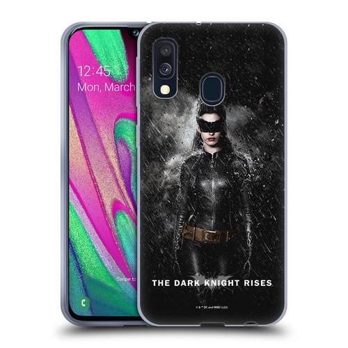 The Dark Knight Rises Key Art Catwoman Rain Poster Soft Gel Case for Samsung Galaxy A40 (2019)