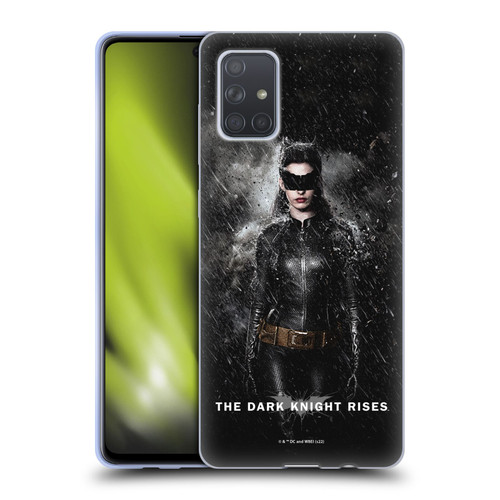 The Dark Knight Rises Key Art Catwoman Rain Poster Soft Gel Case for Samsung Galaxy A71 (2019)