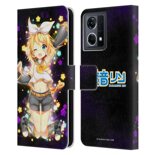 Hatsune Miku Characters Kagamine Rin Leather Book Wallet Case Cover For OPPO Reno8 4G