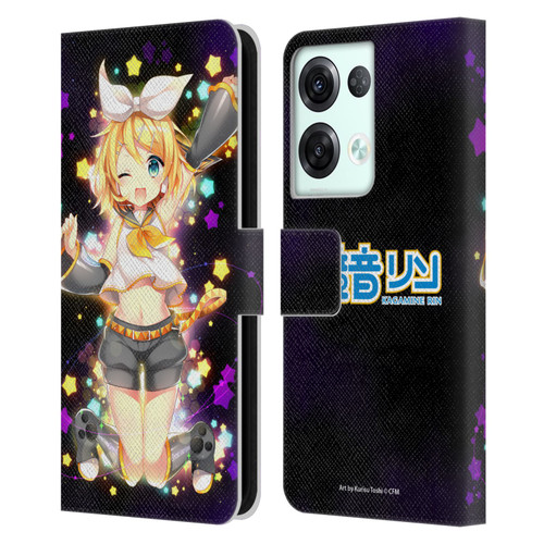 Hatsune Miku Characters Kagamine Rin Leather Book Wallet Case Cover For OPPO Reno8 Pro