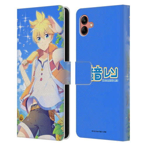 Hatsune Miku Characters Kagamine Len Leather Book Wallet Case Cover For Samsung Galaxy A04 (2022)