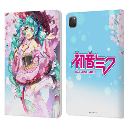 Hatsune Miku Graphics Sakura Leather Book Wallet Case Cover For Apple iPad Pro 11 2020 / 2021 / 2022