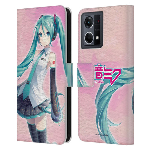 Hatsune Miku Graphics Star Leather Book Wallet Case Cover For OPPO Reno8 4G