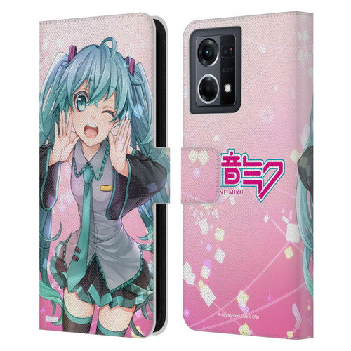 Hatsune Miku Graphics Wink Leather Book Wallet Case Cover For OPPO Reno8 4G