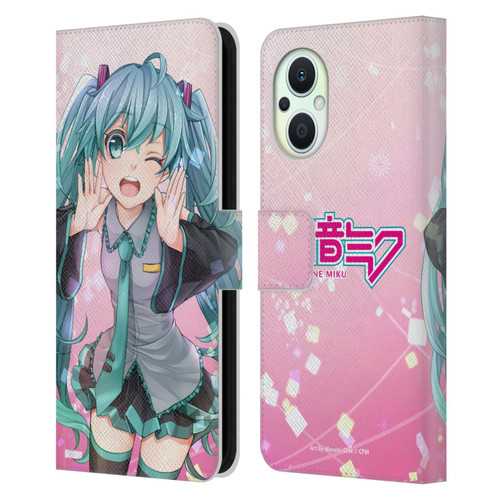 Hatsune Miku Graphics Wink Leather Book Wallet Case Cover For OPPO Reno8 Lite