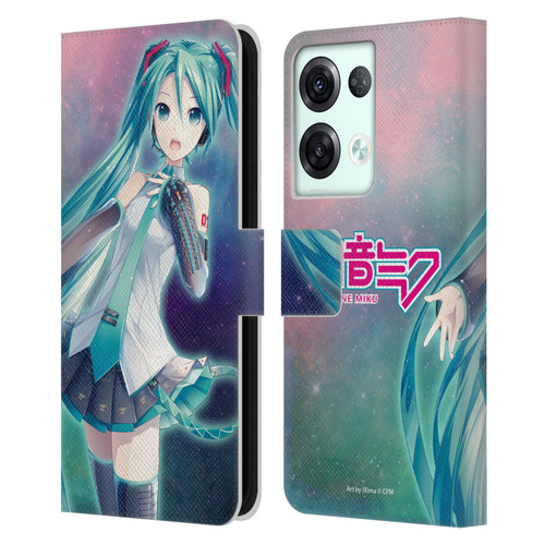 Hatsune Miku Graphics Nebula Leather Book Wallet Case Cover For OPPO Reno8 Pro