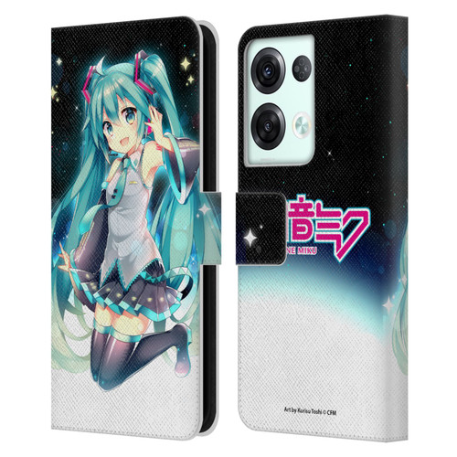 Hatsune Miku Graphics Night Sky Leather Book Wallet Case Cover For OPPO Reno8 Pro