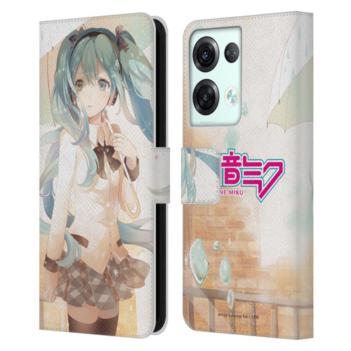 Hatsune Miku Graphics Rain Leather Book Wallet Case Cover For OPPO Reno8 Pro