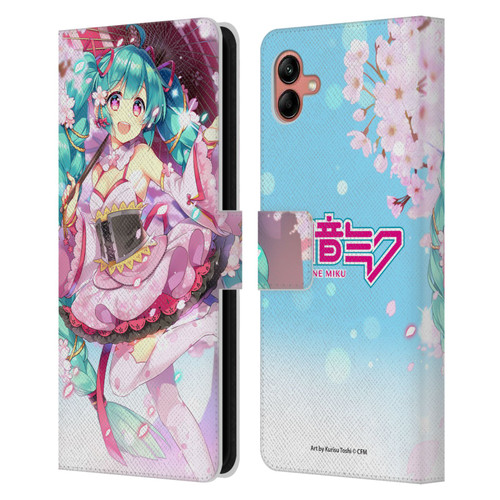 Hatsune Miku Graphics Sakura Leather Book Wallet Case Cover For Samsung Galaxy A04 (2022)