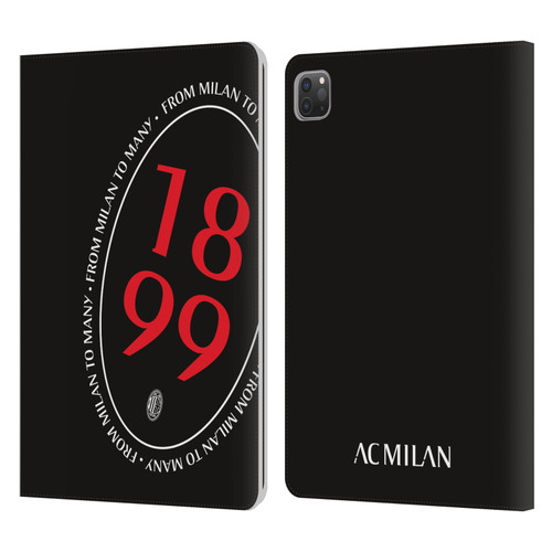 AC Milan Art 1899 Oversized Leather Book Wallet Case Cover For Apple iPad Pro 11 2020 / 2021 / 2022