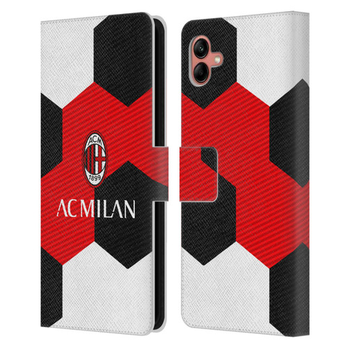 AC Milan Crest Ball Leather Book Wallet Case Cover For Samsung Galaxy A04 (2022)