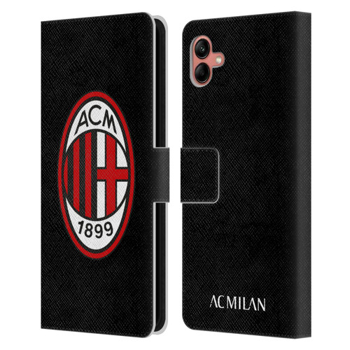 AC Milan Crest Full Colour Black Leather Book Wallet Case Cover For Samsung Galaxy A04 (2022)
