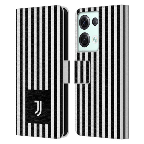 Juventus Football Club Lifestyle 2 Black & White Stripes Leather Book Wallet Case Cover For OPPO Reno8 Pro