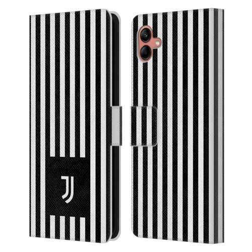 Juventus Football Club Lifestyle 2 Black & White Stripes Leather Book Wallet Case Cover For Samsung Galaxy A04 (2022)