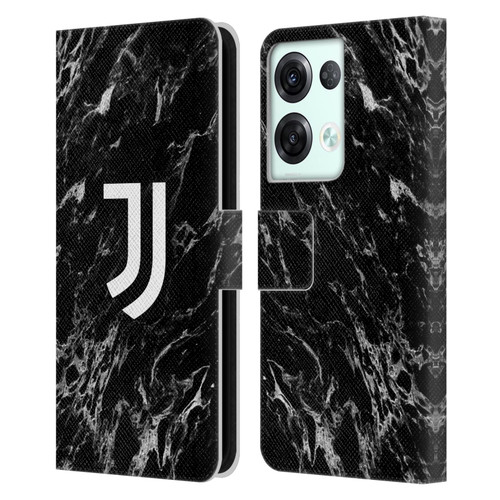 Juventus Football Club Marble Black Leather Book Wallet Case Cover For OPPO Reno8 Pro