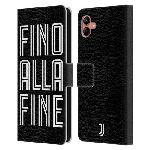 Juventus Football Club Type Fino Alla Fine Black Leather Book Wallet Case Cover For Samsung Galaxy A04 (2022)