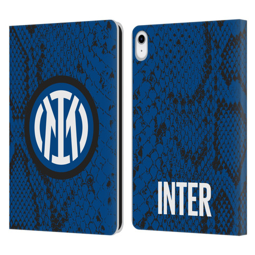 Fc Internazionale Milano Patterns Snake Leather Book Wallet Case Cover For Apple iPad 10.9 (2022)