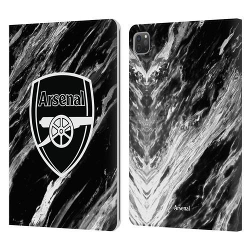 Arsenal FC Crest Patterns Marble Leather Book Wallet Case Cover For Apple iPad Pro 11 2020 / 2021 / 2022