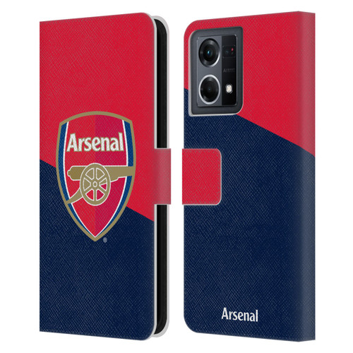 Arsenal FC Crest 2 Red & Blue Logo Leather Book Wallet Case Cover For OPPO Reno8 4G