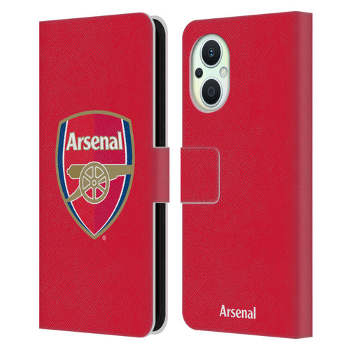 Arsenal FC Crest 2 Full Colour Red Leather Book Wallet Case Cover For OPPO Reno8 Lite