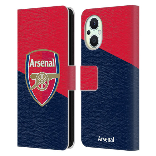 Arsenal FC Crest 2 Red & Blue Logo Leather Book Wallet Case Cover For OPPO Reno8 Lite